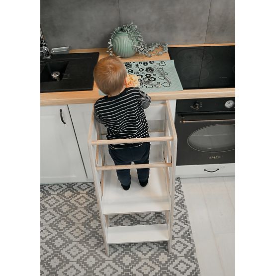 Montessori učiaca veža Sara Scandi - biela