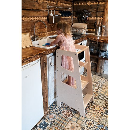 Montessori učiaca veža Hugo MAXI 90 - prírodná