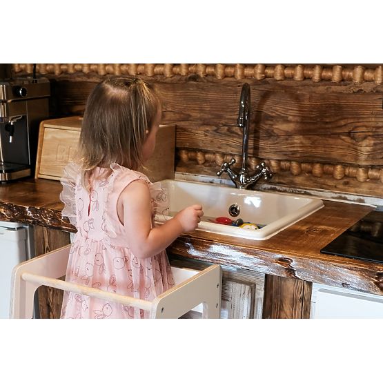 Montessori učiaca veža Nora - biela