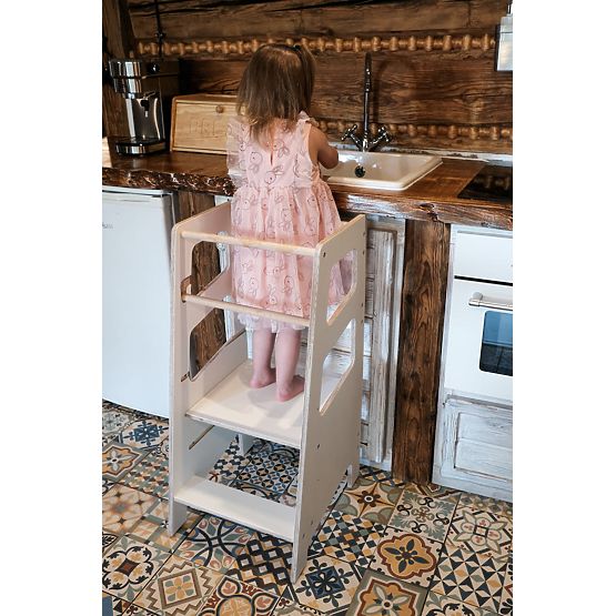 Montessori učiaca veža Nora - biela