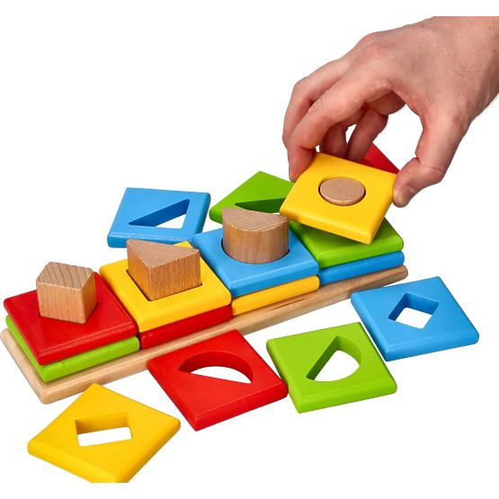Motorická drevená hračka - poznávanie tvarov