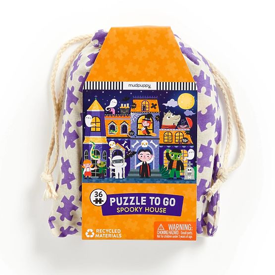 Mudpuppy Puzzle Strašidelný dom v látkovom vrecúšku 36 dielikov