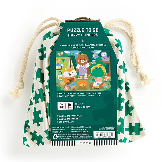 Mudpuppy Puzzle Veselí kemperi v látkovom vrecúšku 36 dielikov