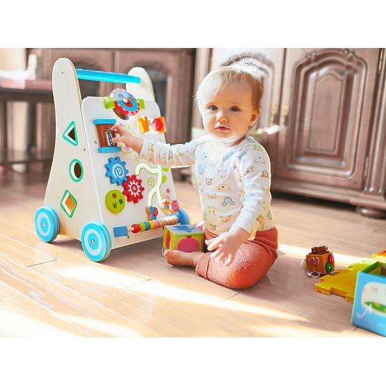 Multifunkčné drevené chodítko - Veselá záhrada