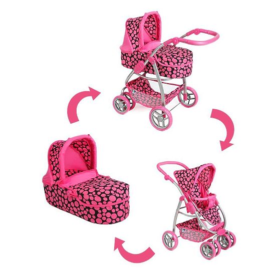 Multifunkčný kočík pre bábiky PlayTo Jasmínka ružový Podľa obrázku