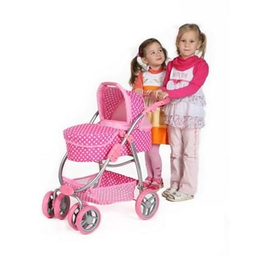 Multifunkčný kočík pre bábiky PlayTo Jasmínka svetlo ružový