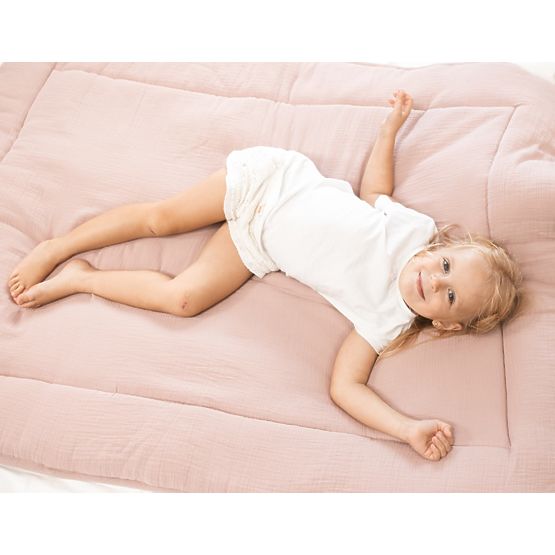 Mušelínová dečka a vankúšik s výplňou 100x135 + 40x60 - béžová