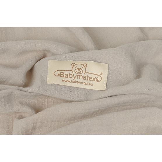 Mušelínová dečka a vankúšik s výplňou 100x135 + 40x60 - béžová