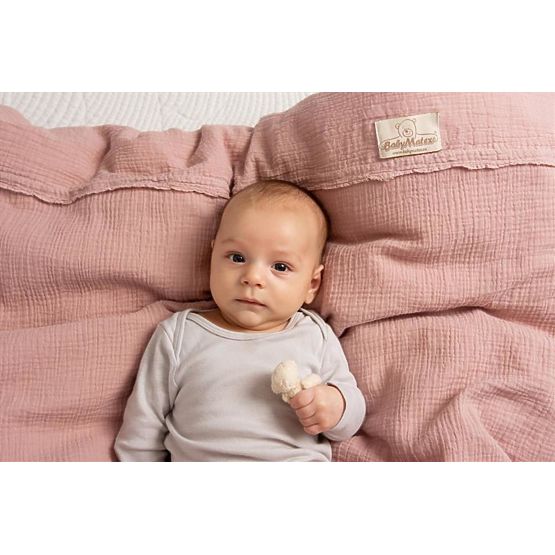 Mušelínové obliečky 135x100 + 40x60 ružová