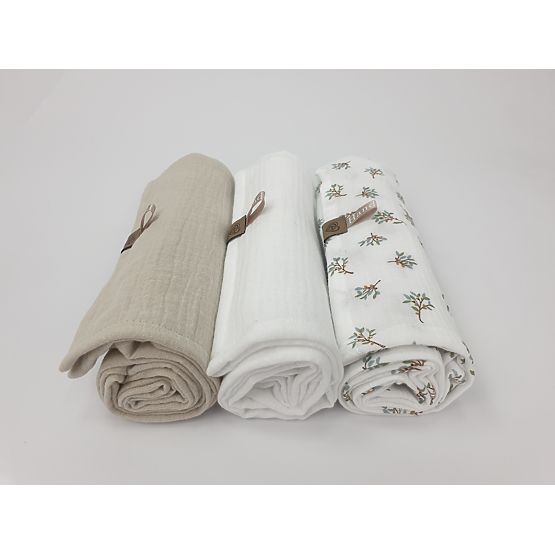 Mušelinové plienky 3 ks - béžové