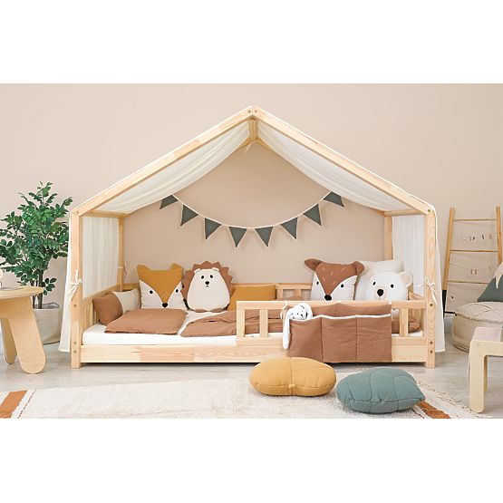 Mušelínový vankúšik Ourbaby Ø 35 cm Medveď - ecru