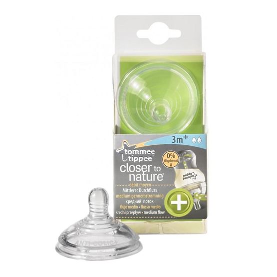 Náhradný antikolikový cumlík Tommee Tippee C2N - stredný Transparentná