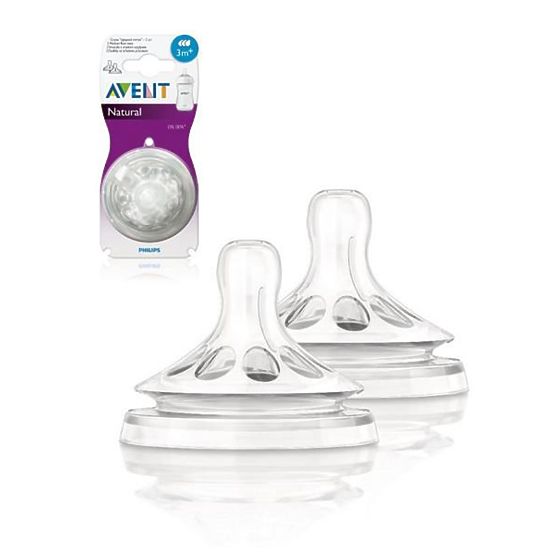 Náhradný cumlík Avent Natural 3 + - 2 ks Transparentná