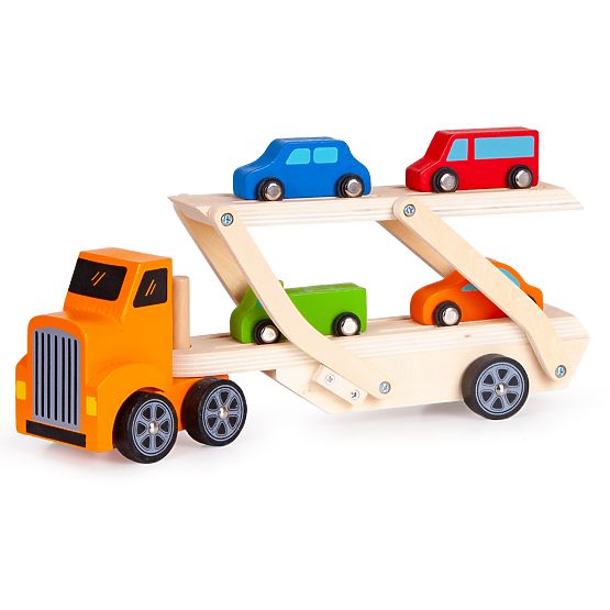 Nákladné auto s farebnými autíčkami