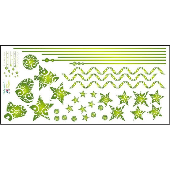 Nálepky na okno - vianočné stuhy