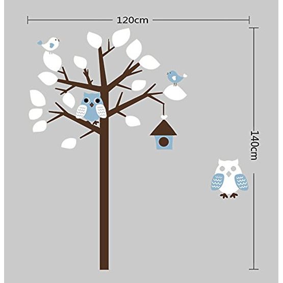 Nálepky z vynilu - strom a sovy