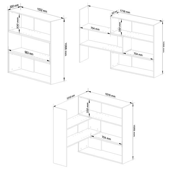 Nastaviteľný regál mini TWIST - biely