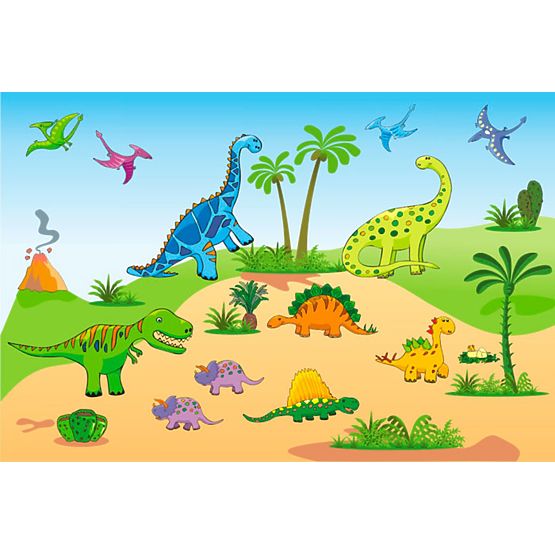 Nástenná maľba Dinosaury