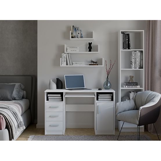 Nástenná Závesná Polica MOBI 3P BIELA