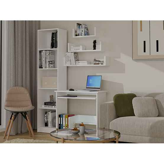 Nástenná Závesná Polica MOBI 3P BIELA