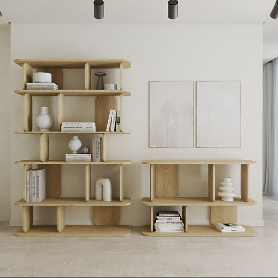 Nízky regál Tulumo, zaoblený, Dub Cremona Torro