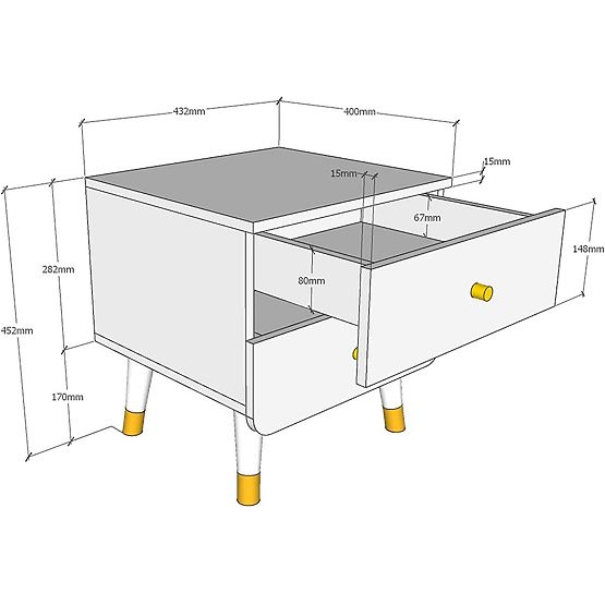 Nočný stolík Billy - sivý