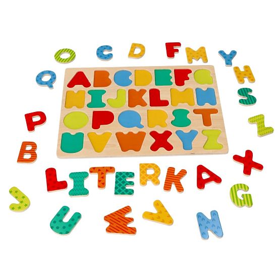 Nové drevené puzzle Abeceda - skladačka s písmenkami