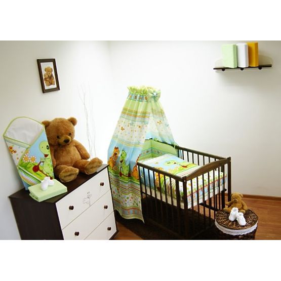 Obliečky do postieľky 120x90 Dino prúžok zelený