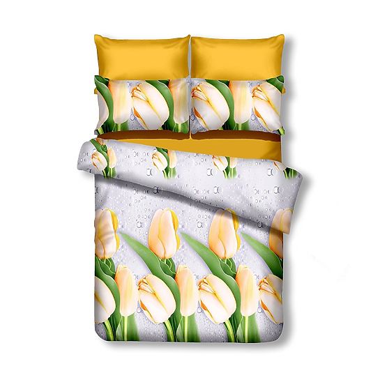 Obliečky EMERALD krémová farba s kvetinovým motívom 155x220_80x80*1 DecoKing