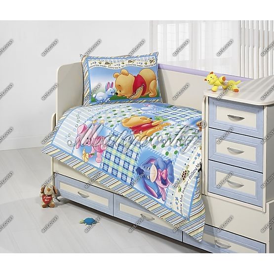 Obliečky Macko Pu patchwork