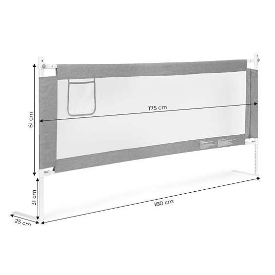 Ochranná zábrana na posteľ 180 cm ochrana pre deti ECOTOYS