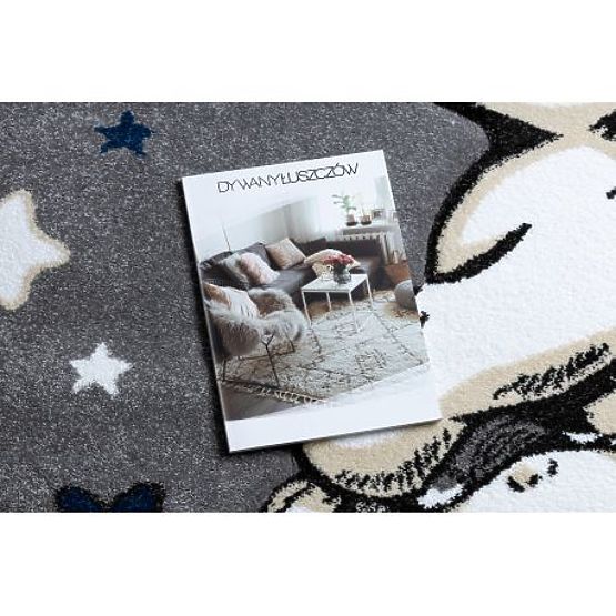 Okrúhly koberec PETIT SLONÍK, HVIEZDY, sivý