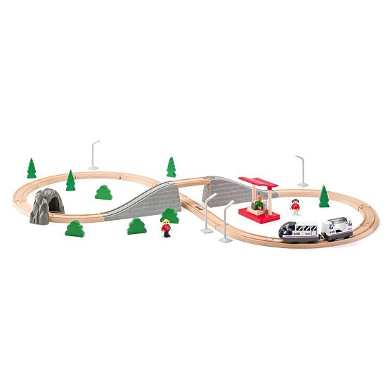 Osmička - drevená vláčiková dráha s mostom 45 prvkov