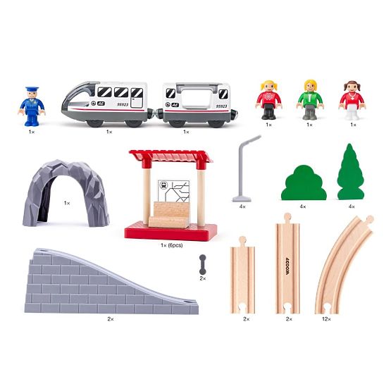 Osmička - drevená vláčiková dráha s mostom 45 prvkov