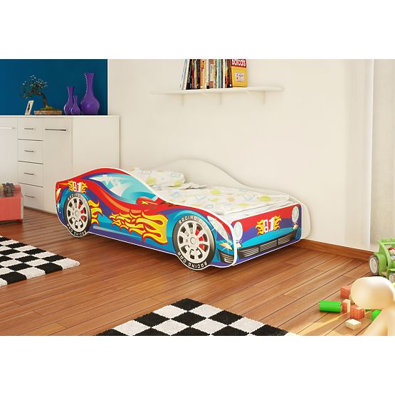 OURBABY detská posteľ Autíčko - červeno-modré + matrac zadarmo