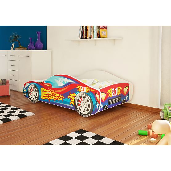 OURBABY detská posteľ Autíčko - červeno-modré + matrac zadarmo