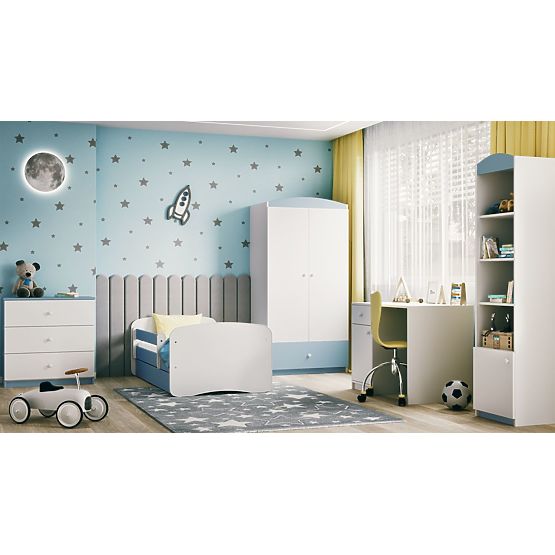 Detská posteľ so zábranou Ourbaby - modro-biela