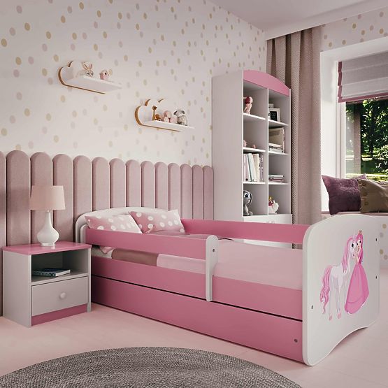 Detská posteľ so zábranou Ourbaby - Princezná s koníkom