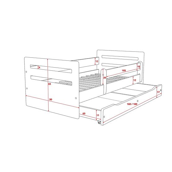 Ourbaby detská posteľ Tomi - zelená