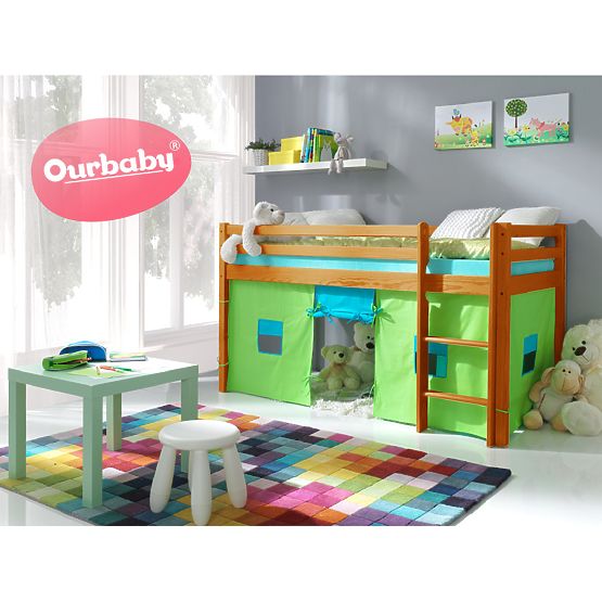 OURBABY detská vyvýšená posteľ MODO - jelša