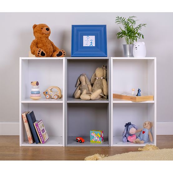 Ourbaby - Detský regálový systém 3v1 - biela-šedá