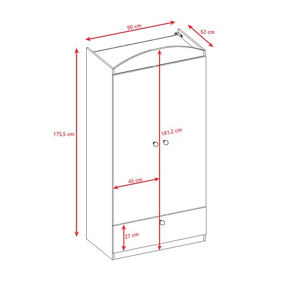 Ourbaby šatníková skriňa - modro-biela