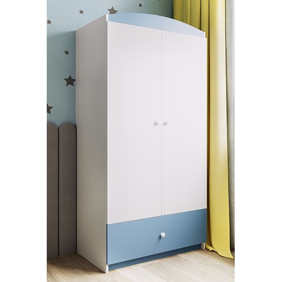 Ourbaby šatníková skriňa - modro-biela
