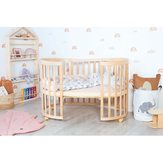 Oválna rastúca postieľka Ruby 7v1 - prírodná