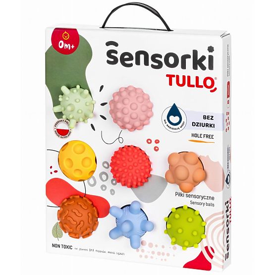 PASTELOVÉ Senzorické Loptičky Tullo - 8 loptičiek bez otvorov