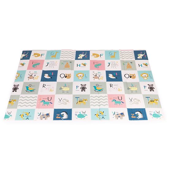 Penová podložka pre deti 200x150 cm vzdelávacia obojstranná skladacia mierka rastu abeceda ECOTOYS