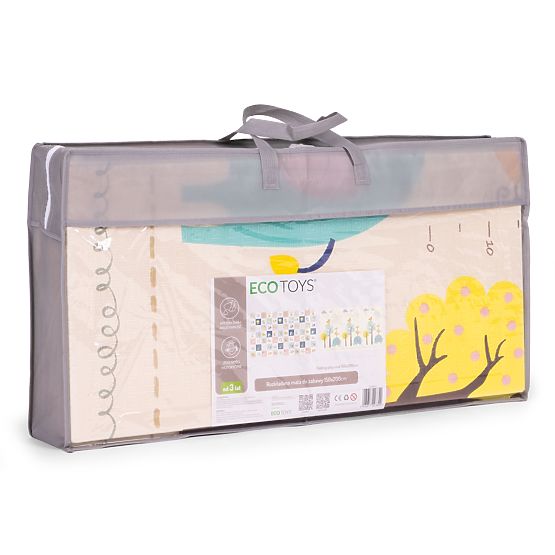 Penová podložka pre deti 200x150 cm vzdelávacia obojstranná skladacia mierka rastu abeceda ECOTOYS