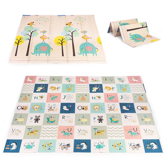 Penová podložka pre deti 200x180 cm vzdelávacia obojstranná skladacia mierka rastu abeceda ECOTOYS