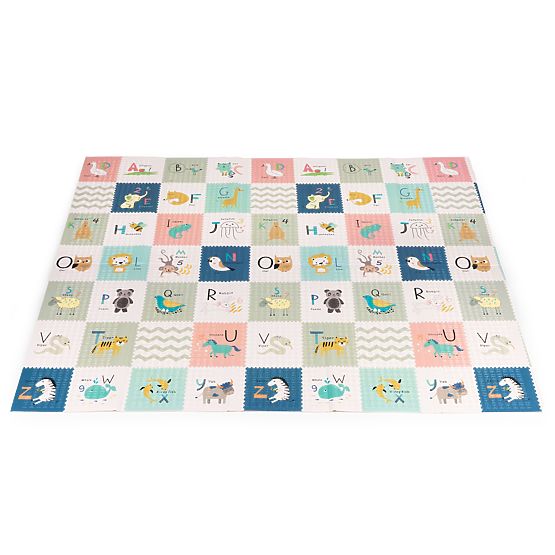 Penová podložka pre deti 200x180 cm vzdelávacia obojstranná skladacia mierka rastu abeceda ECOTOYS