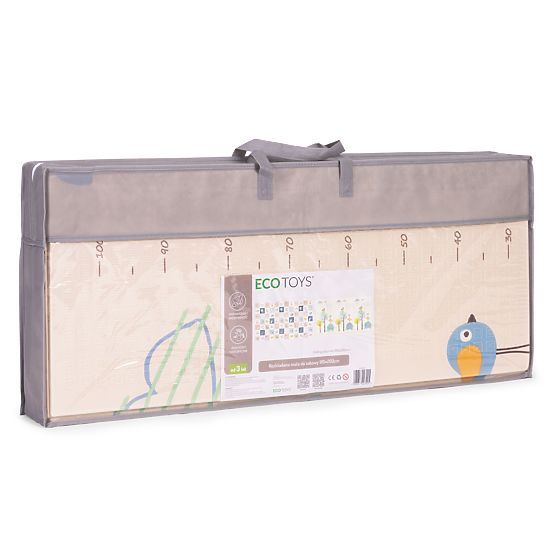 Penová podložka pre deti 200x180 cm vzdelávacia obojstranná skladacia mierka rastu abeceda ECOTOYS
